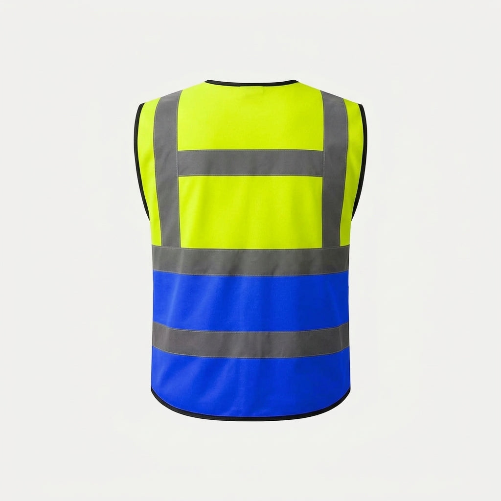 Premium Two-Tone High-Visibility Safety Vest with Pockets